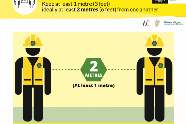 Social distancing for construction workers/Photo credit: CIF/www.constructionnews.ie