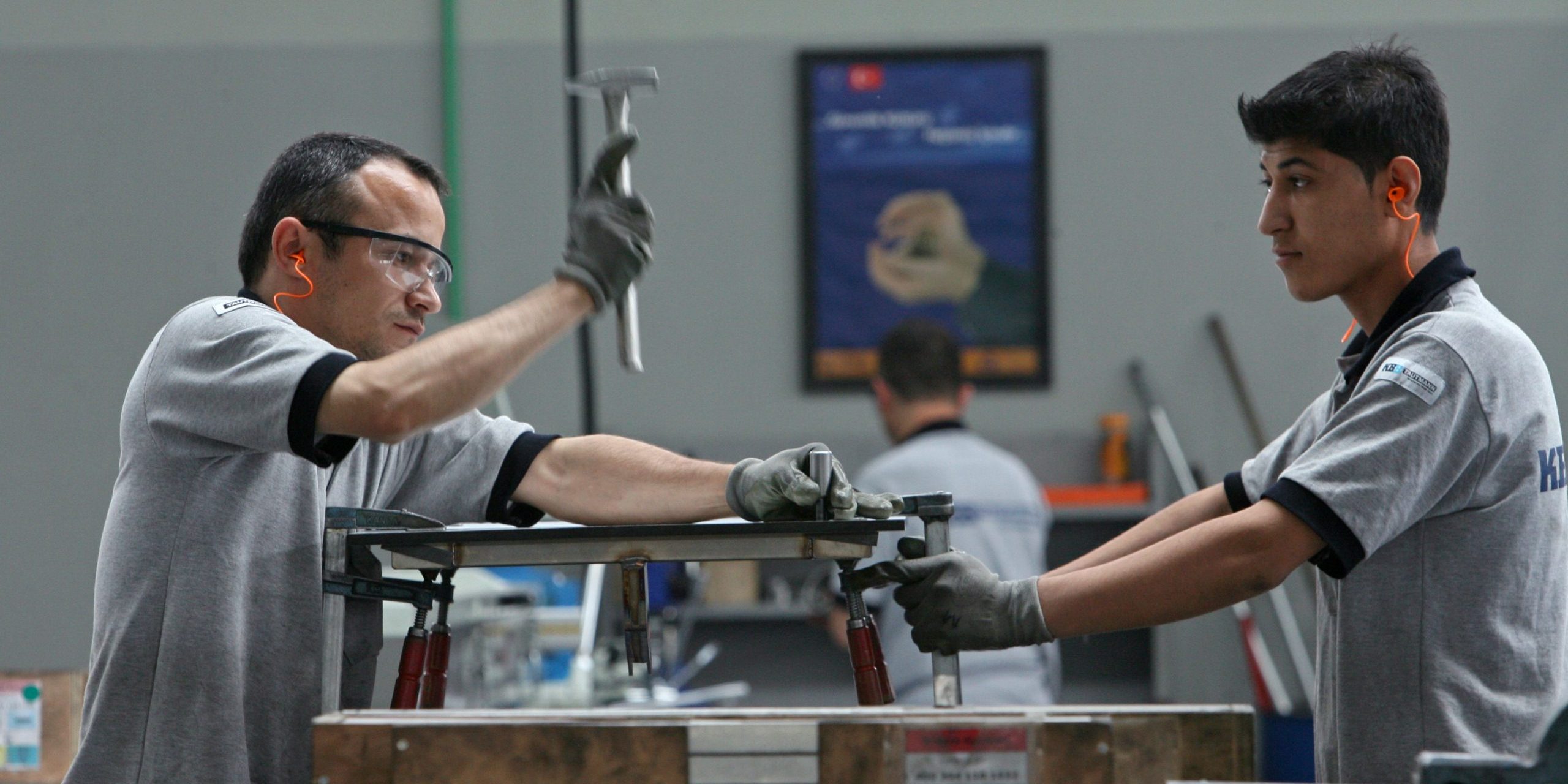 Building hospital gurneys at the Tautmann factory in Turkey
